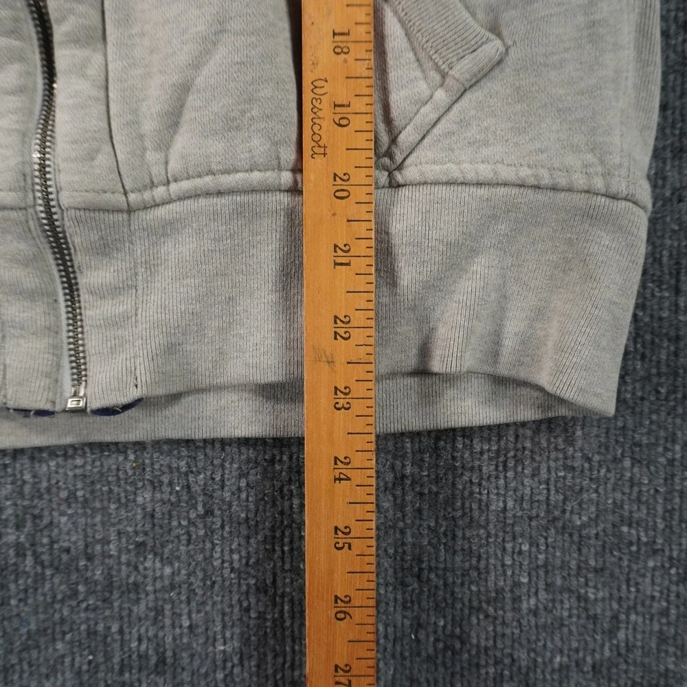Polo Ralph Lauren Hoodie Mens Large Gray Big Pony Full Zip Sleeve Stripes Logo